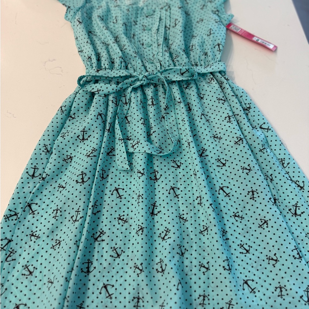 Xhilaration Teal Anchor Print Dress